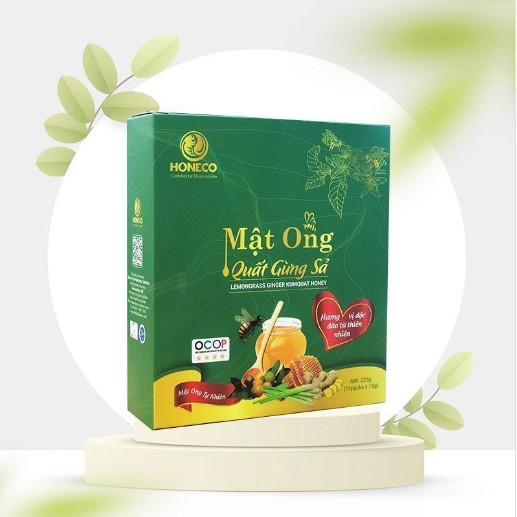 Mật ong quất gừng sả hộp 15 gói